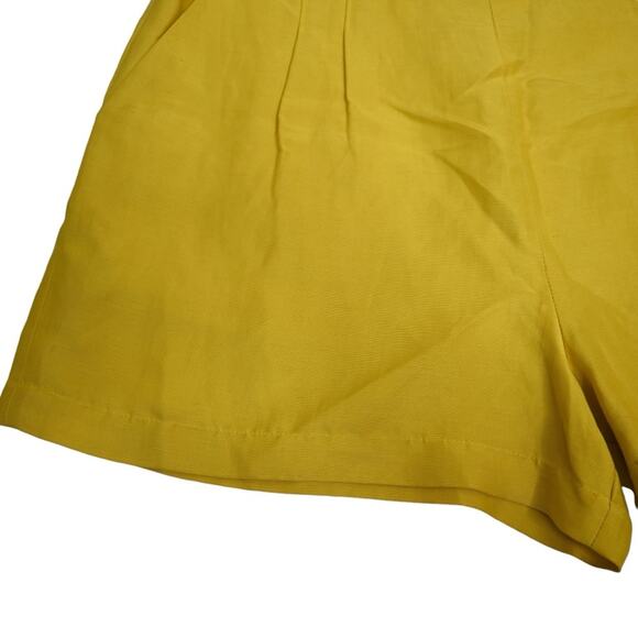 Joie Womens 10 Brenten Linen Blend Shorts in Sulphur Yellow NEW - Picture 6 of 9